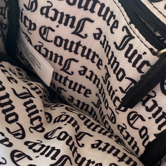 Juicy Couture Embossed mini Black Backpack with Gold Accents & keychain - Picture 5 of 5